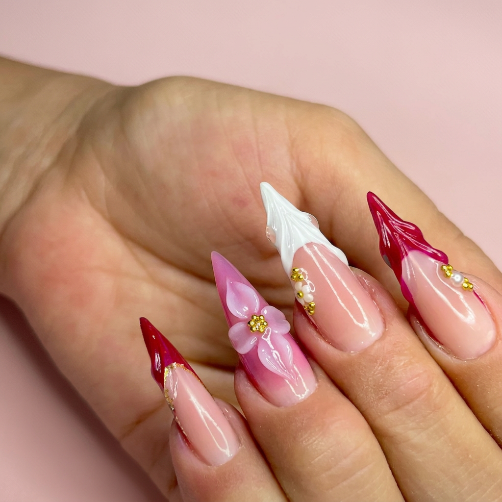 Flores em relevo